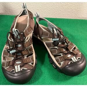 Women's KEEN Owyhee Waterproof Hiking Outdoor Sandals Sz 6 Brown Sea Foam Green